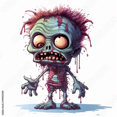 zombie character vector illustration on white background