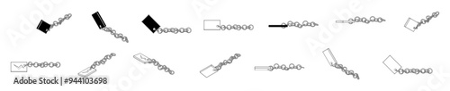 keychain silhouette vector set. isometric