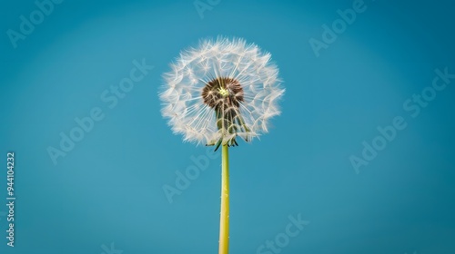 Wallpaper Mural Macro image showing a delicate Dandelion flower with red tipped seeds on a blue background symbolizing freedom to make wishes Ample copy space image included  Torontodigital.ca