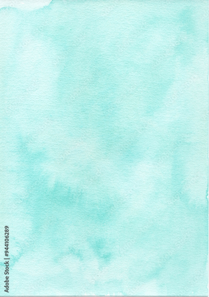 Fototapeta premium Light Blue Green Watercolor Wash Paper Background