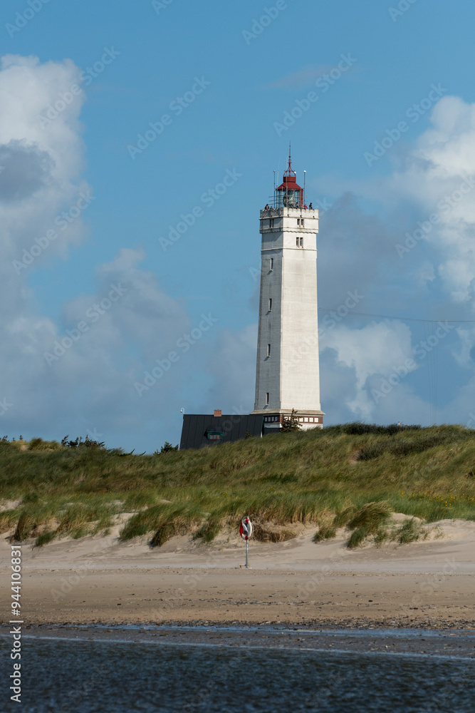 Blavand Leuchturm und Panorama, Jütland, Dänemark Blavand Leuchturm und Panorama, Jütland, Dänemark