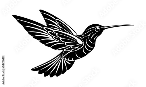 Download Elegant Hummingbird Silhouette Vector Illustration Svg File For Design.