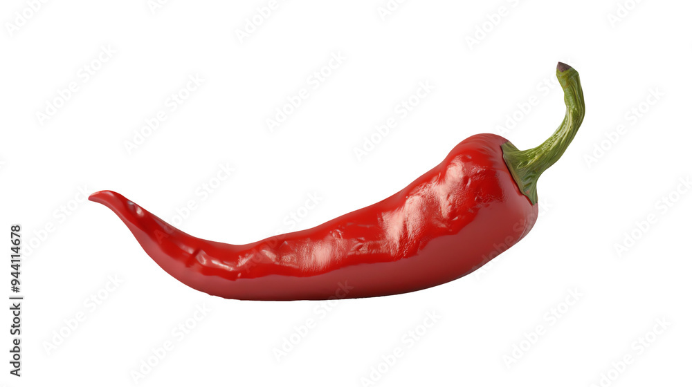 Red Chili Pepper with Glossy Surface Red Chili Pepper with Glossy Surface