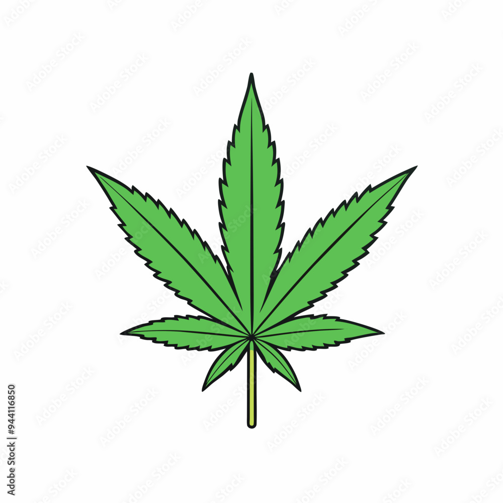 Marijuana Leaf Vector Art on White Background Marijuana Leaf Vector Art on White Background