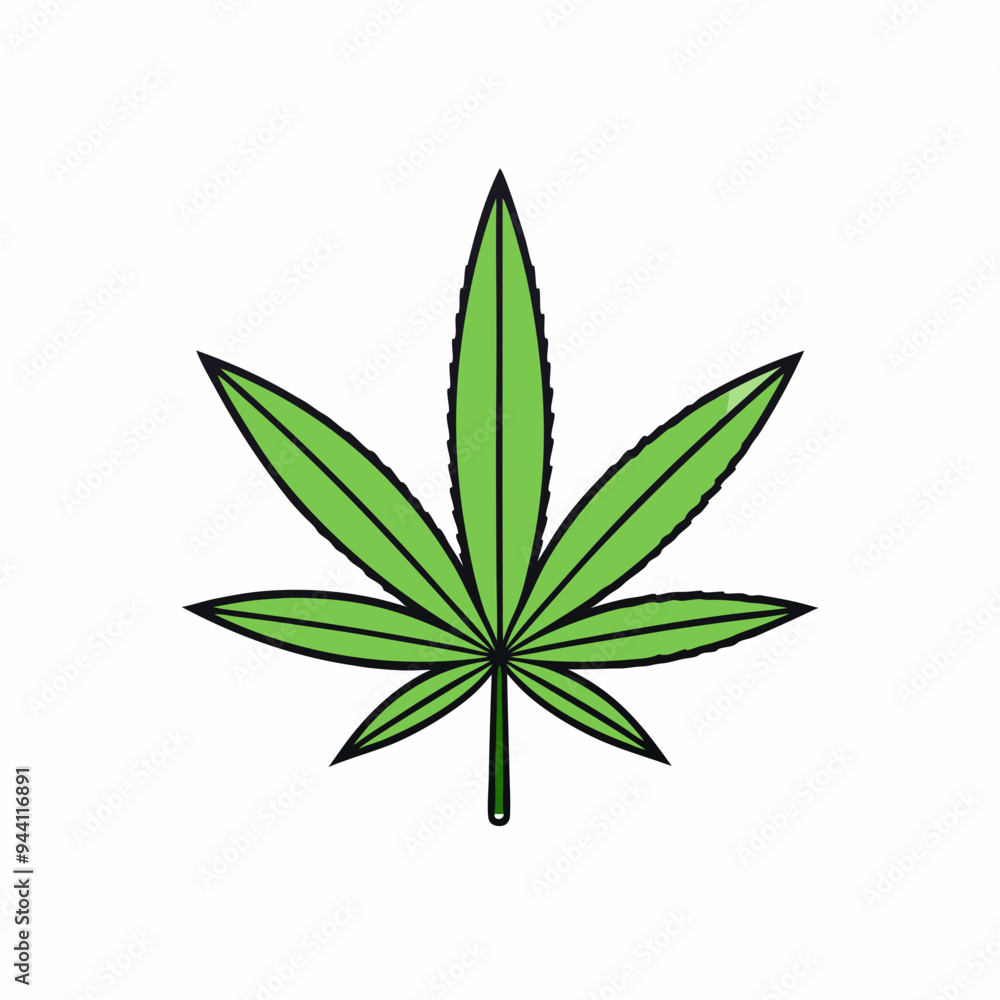 Marijuana Leaf Vector Art on White Background Marijuana Leaf Vector Art on White Background