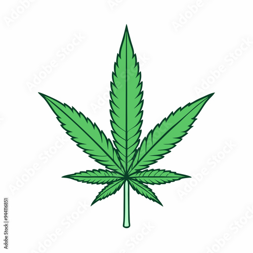 Marijuana Leaf Vector Art on White Background