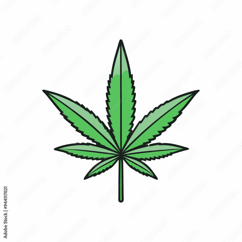 Marijuana Leaf Vector Art on White Background Marijuana Leaf Vector Art on White Background