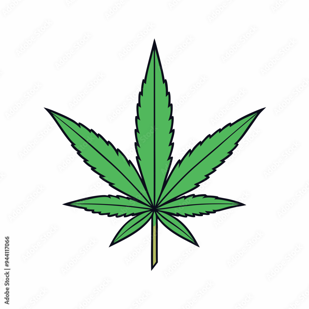 Marijuana Leaf Vector Art on White Background Marijuana Leaf Vector Art on White Background