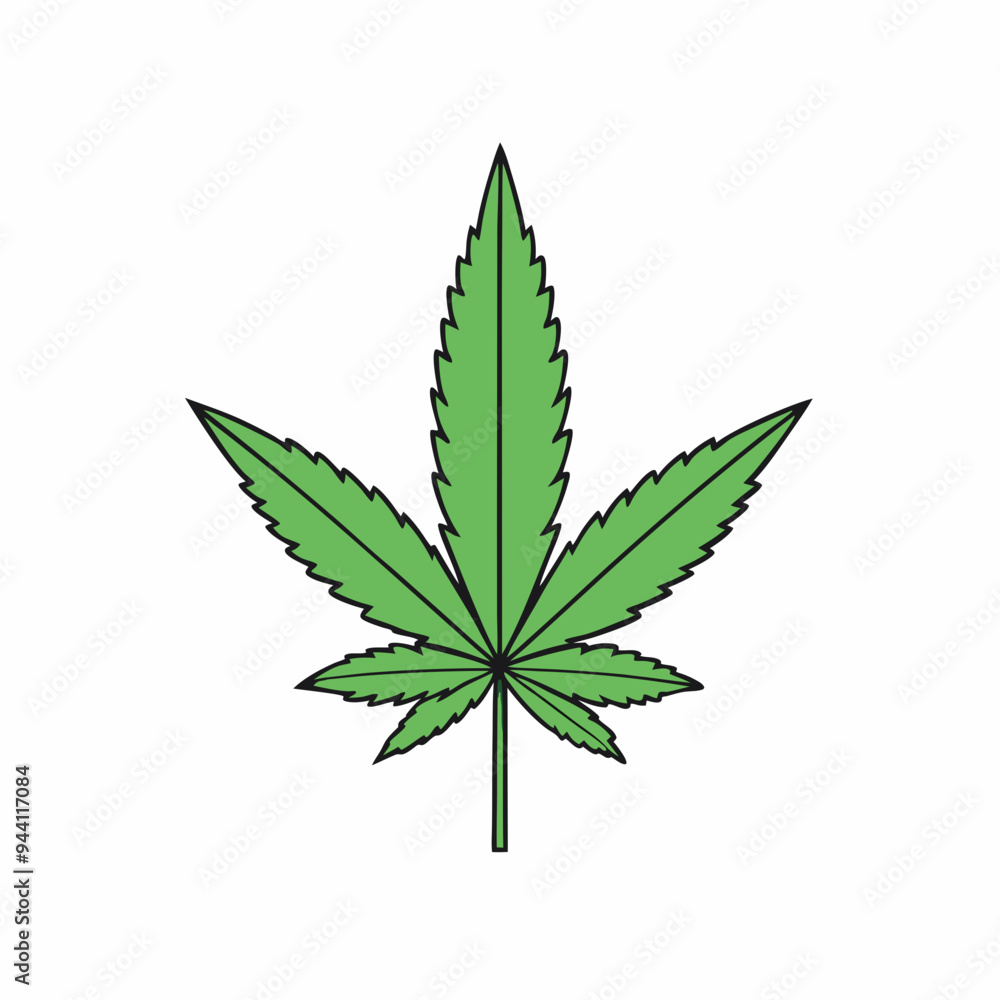 Marijuana Leaf Vector Art on White Background Marijuana Leaf Vector Art on White Background