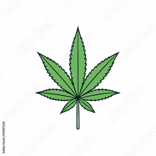 Marijuana Leaf Vector Art on White Background
