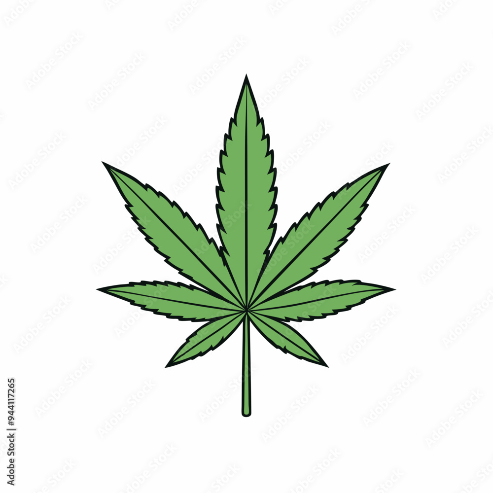 Marijuana Leaf Vector Art on White Background Marijuana Leaf Vector Art on White Background