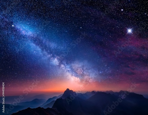 Wallpaper Mural night sky filled stars nebula galaxies high resolution high details vibrant Torontodigital.ca