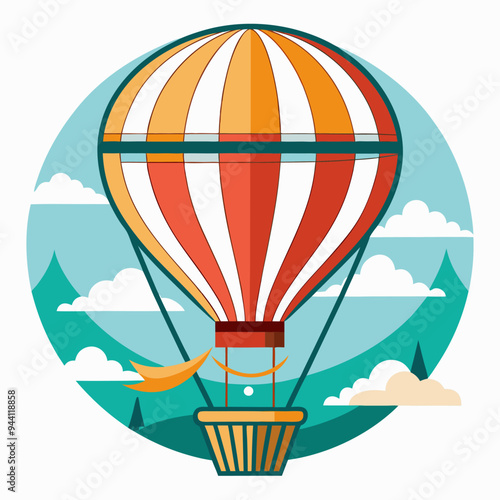 A Colorful Hot Air Balloon Soaring Through the Sky