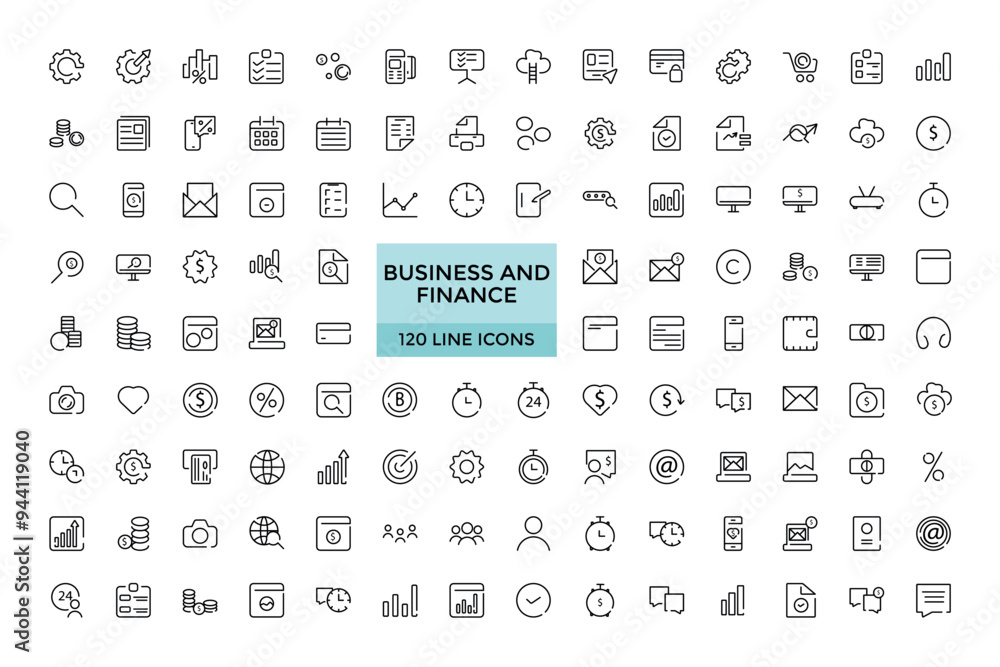 Business And Finance line icons set. UI icon set in a flat design. Thin outline icons pack. Business And Finance line icons set. UI icon set in a flat design. Thin outline icons pack.