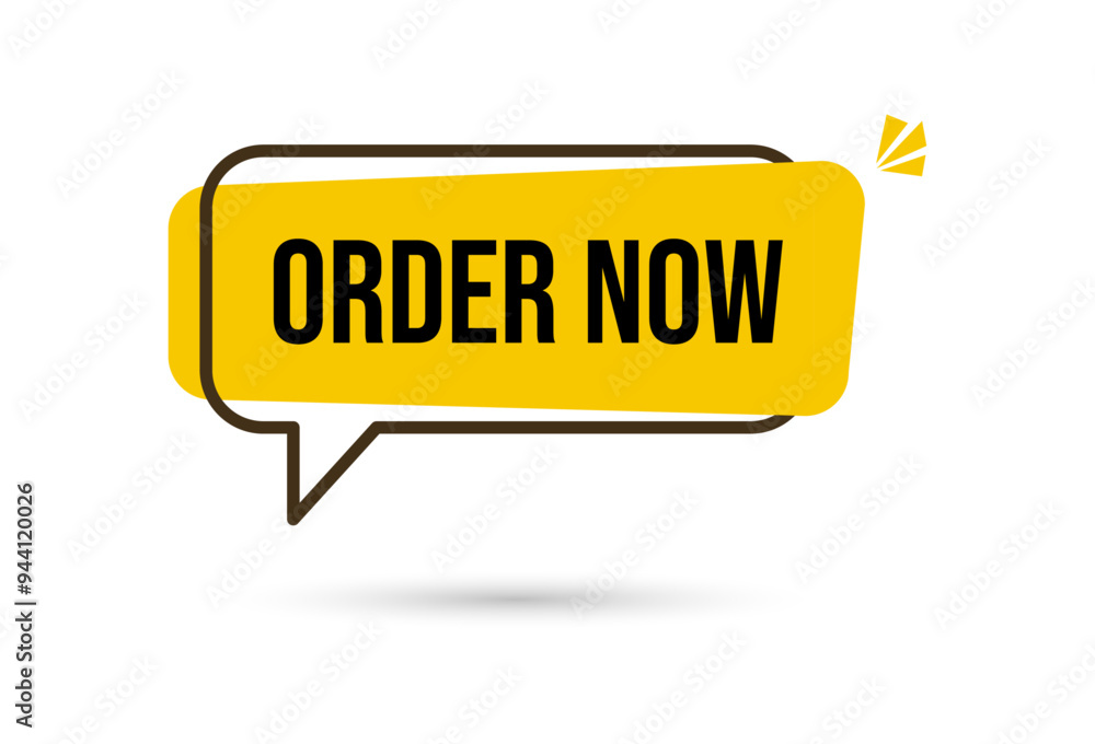 Order Now yellow speech bubble icon badges. Sale quality tags and labels. Template banner shopping badges. Special offer, buy now, sale, discount, shop, black friday. Vector illustration.
Order Now yellow speech bubble icon badges. Sale quality tags and labels. Template banner shopping badges. Special offer, buy now, sale, discount, shop, black friday. Vector illustration.
