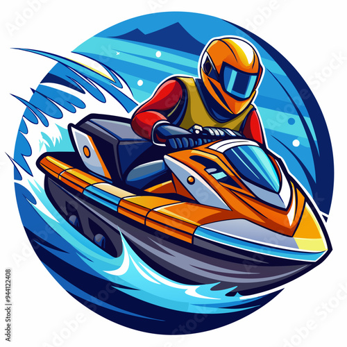 A Jetski Rider Zooming Through the Waves