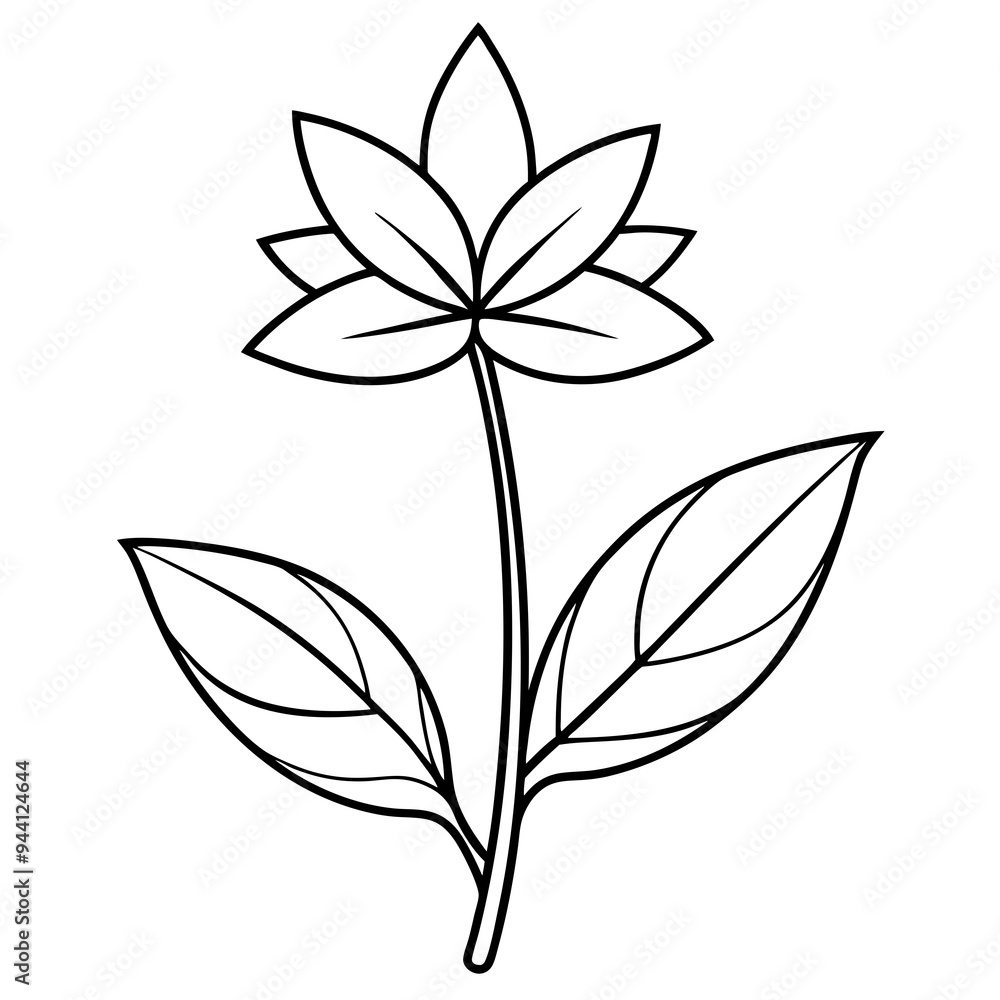 Minimalist Flower line art on White Background - Vector Art Minimalist Flower line art on White Background - Vector Art