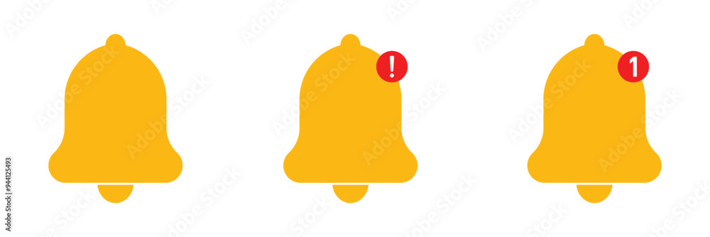Notification bell icon. Alarm symbol. Incoming inbox message. Ringing bells. Alarm clock and smartphone application alert. Social media element. New message symbol flat style - stock vector. Notification bell icon. Alarm symbol. Incoming inbox message. Ringing bells. Alarm clock and smartphone application alert. Social media element. New message symbol flat style - stock vector.