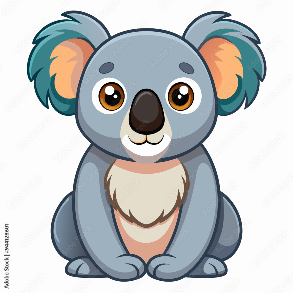 Obraz premium Cartoon Koala with Big Eyes and a Big Smile