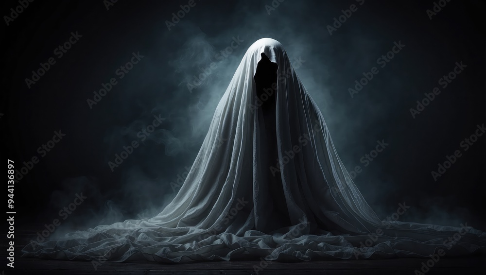 unique horror concept of the blurred, scary hooded figure in a misty winter woodland. The atmosphere is eerie, with the figure's glowing eyes piercing through the fog. I hope it captures the unsettlin unique horror concept of the blurred, scary hooded figure in a misty winter woodland. The atmosphere is eerie, with the figure's glowing eyes piercing through the fog. I hope it captures the unsettlin