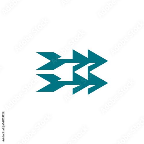 Slika na platnu Dual Bow Arrow, Bowmen Outpost Target Logo Design Vector