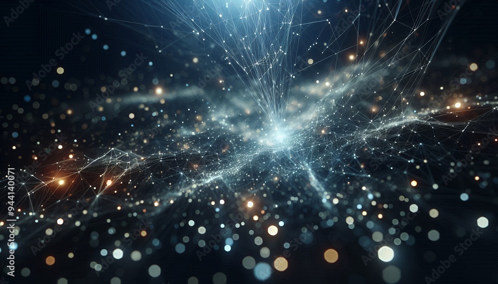 Fototapeta premium Abstract digital background of points and lines with glowing plexus