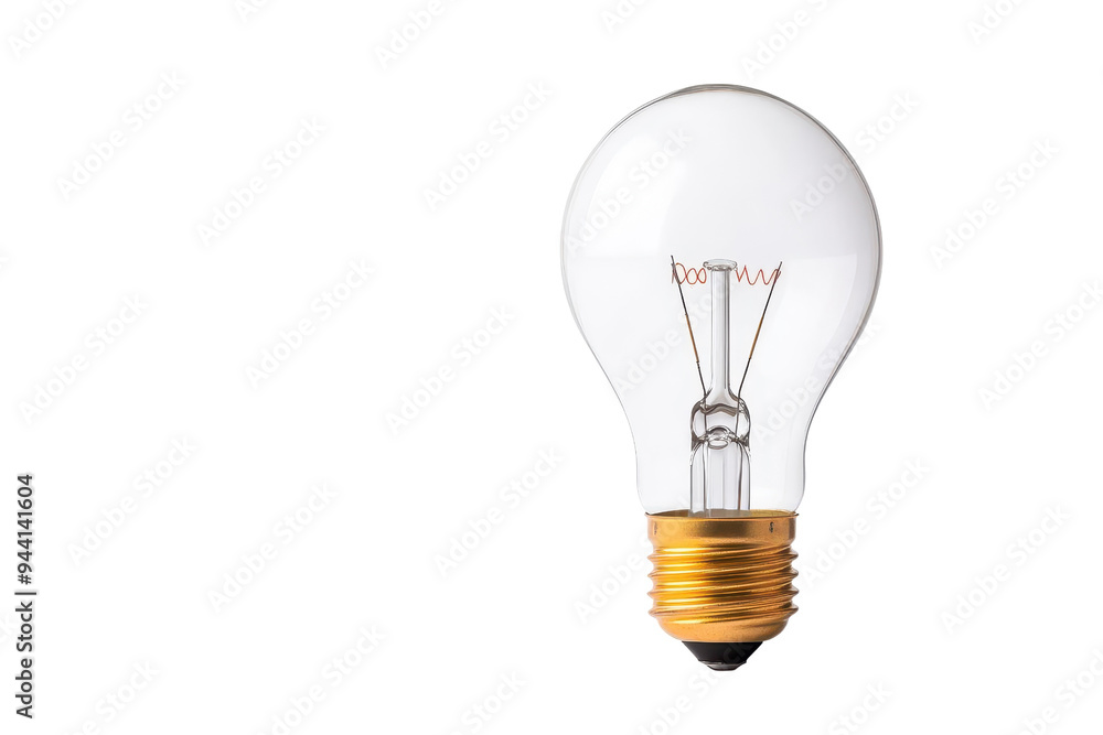 A clear light bulb with a classic design, representing innovation, inspiration, and bright ideas against a white background. A clear light bulb with a classic design, representing innovation, inspiration, and bright ideas against a white background.