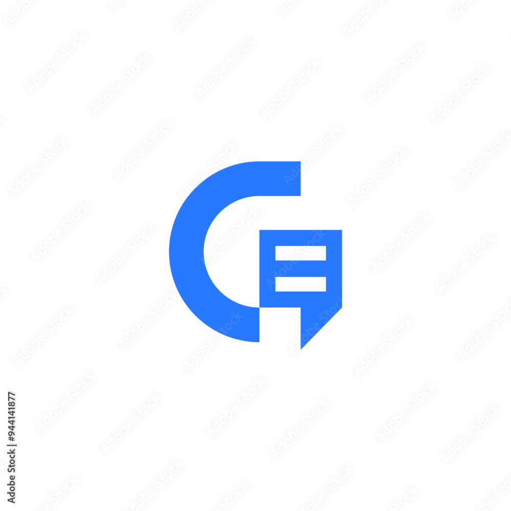 Blue G and C Letter with Chat Bubble Text, Testimonial Communication Meeting Logo Design Vector Blue G and C Letter with Chat Bubble Text, Testimonial Communication Meeting Logo Design Vector