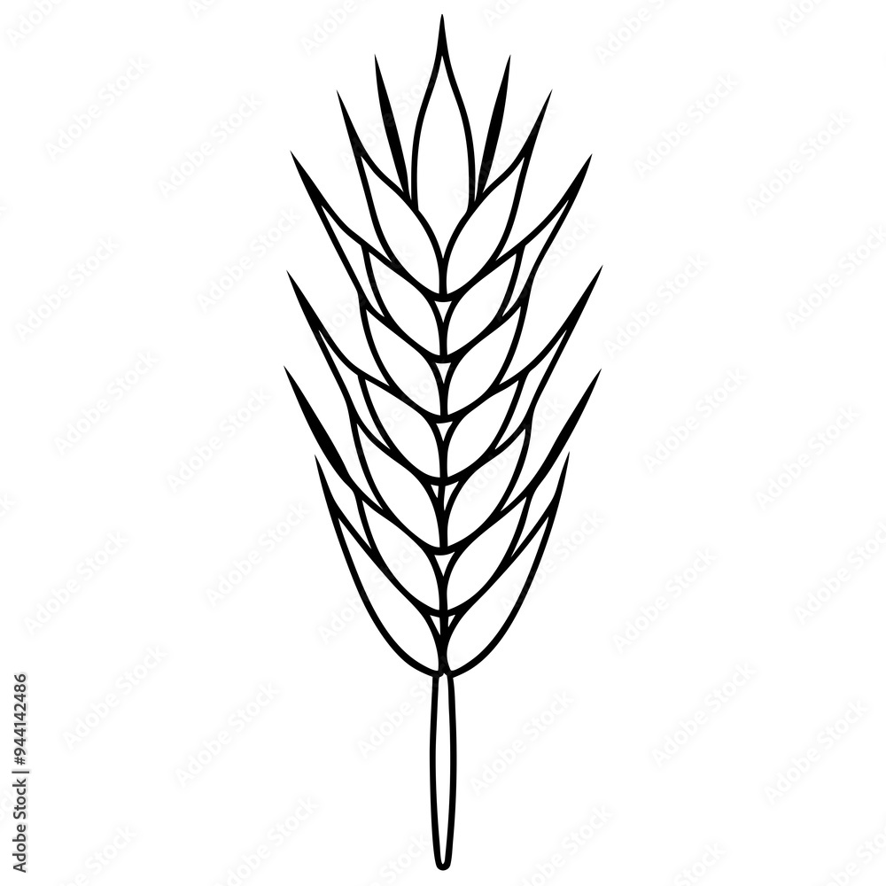 Minimalist Wheat Plant Vector online art White Background Minimalist Wheat Plant Vector online art White Background