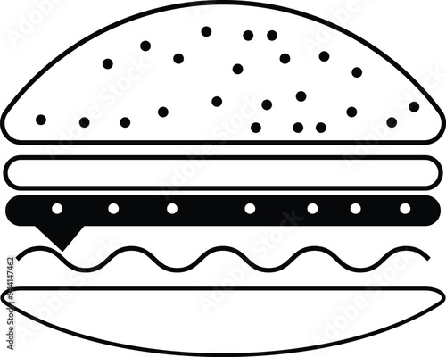 Vector hamburger cartoon simple style Free Vector.