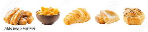 fresh baked breads and pastries isolated png transparent background