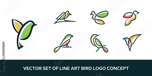 Premium Modern Creative Line Art Minimal Bird Logo Design For Your Business photo