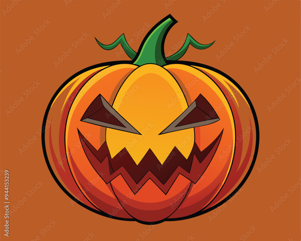 decorative halloween pumpkin illustration on solid background decorative halloween pumpkin illustration on solid background