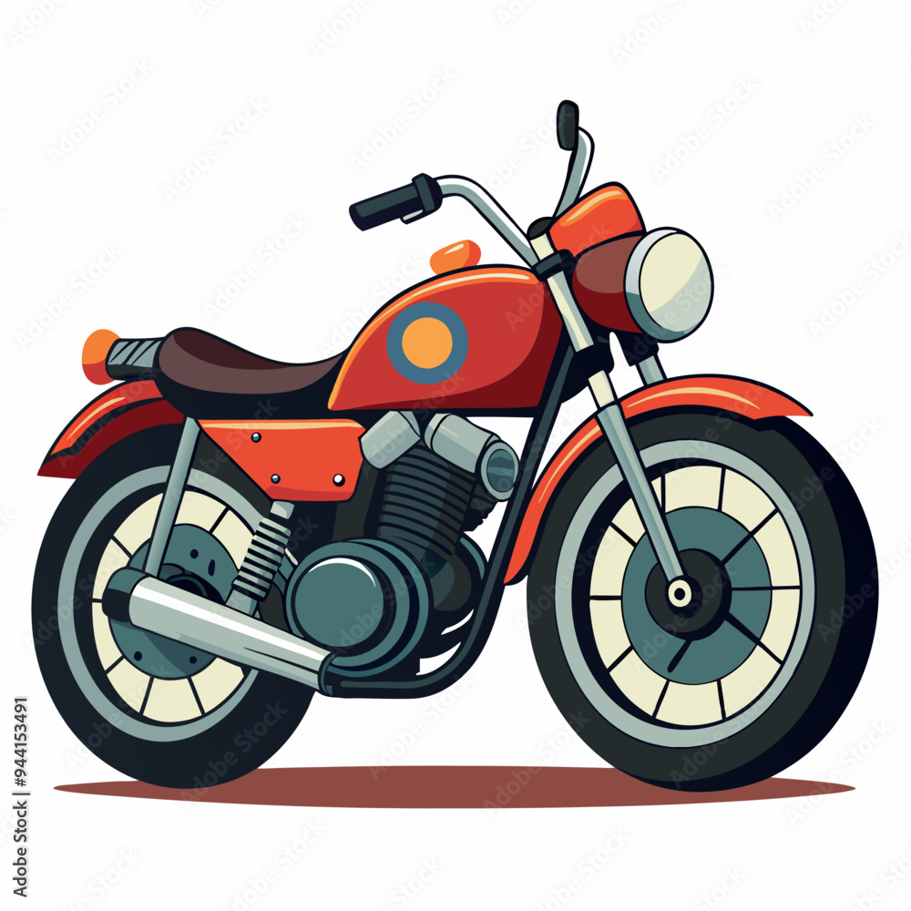 Obraz premium Red and Black Motorcycle with a Blue Circle on the Tank