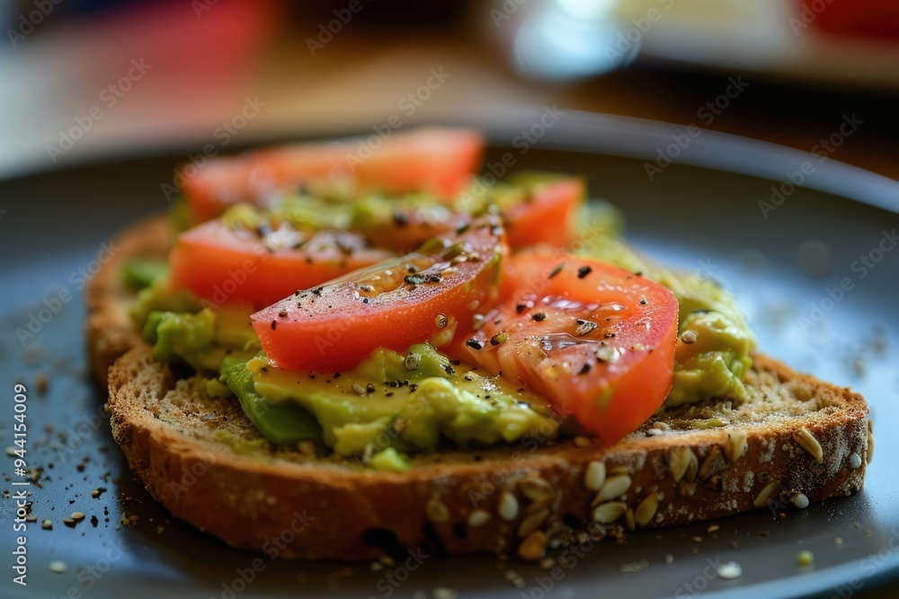 tasty toasted bread with avocado and tomatoes tasty toasted bread with avocado and tomatoes