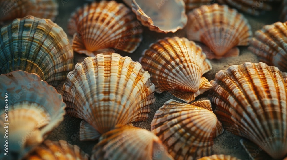 Nautilus shell in closeup, showcasing its intricate spiral pattern. The shell's geometric design is a stunning example of nature's artistry. Nautilus shell in closeup, showcasing its intricate spiral pattern. The shell's geometric design is a stunning example of nature's artistry.