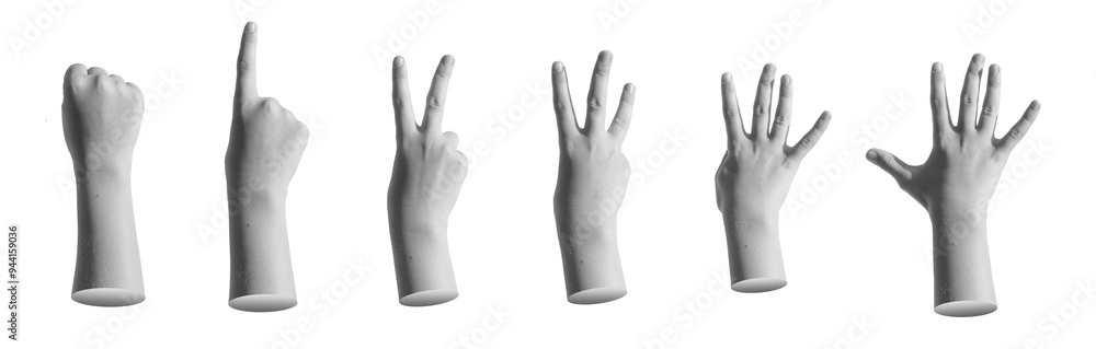 Kids hand counting fingers. Gestures set on white background. Kids hand counting fingers. Gestures set on white background.