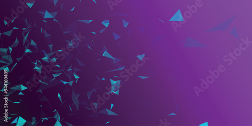 Abstract background with connecting dots and lines. Network connection structure. Data technology and scientific illustration. Plexus effect. 3D vector illustration