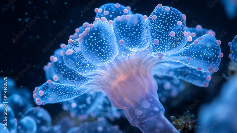 Macro photography of unknown sea organisms, emphasizing the alien-like beauty and otherworldly atmosphere of the deep ocean Macro photography of unknown sea organisms, emphasizing the alien-like beauty and otherworldly atmosphere of the deep ocean