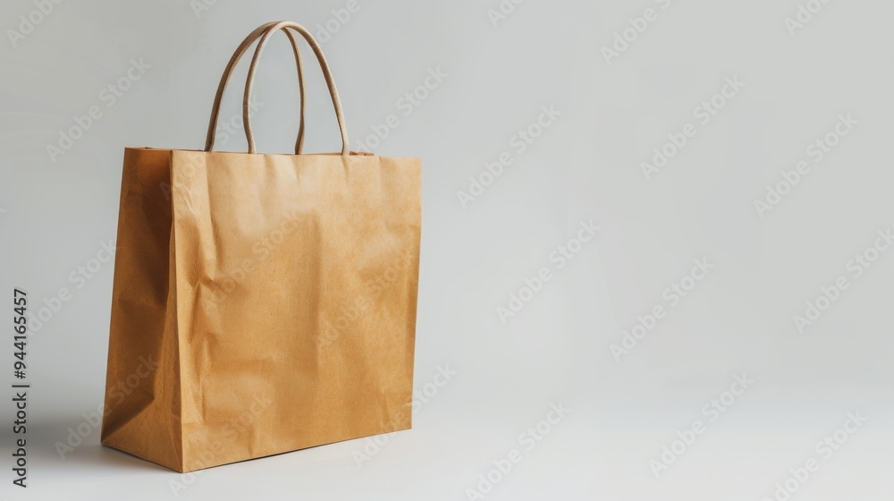 Retail shopping bag on seamless white background Retail shopping bag on seamless white background