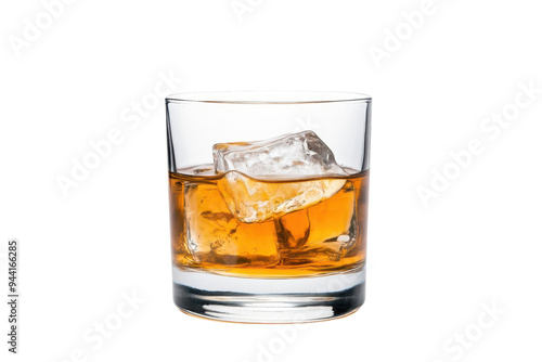 A glass of whiskey with ice, perfect for capturing the essence of relaxation and enjoyment in a classic drink.