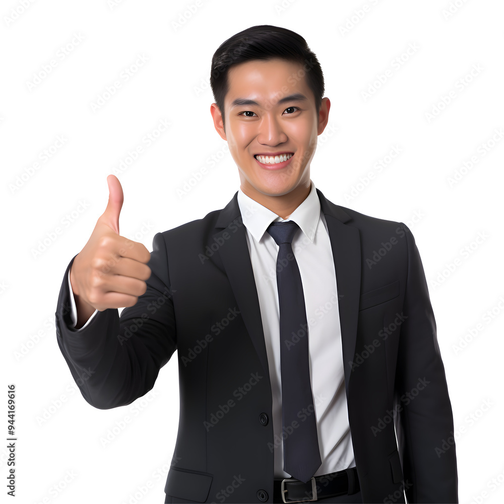 Young Man Entrepreneur. Asian BusinessMan Smiling At Camera Crossing Hands On transparent background Young Man Entrepreneur. Asian BusinessMan Smiling At Camera Crossing Hands On transparent background