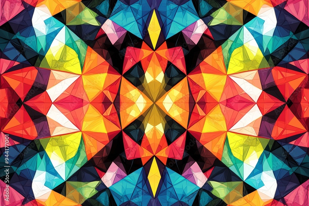 Fototapeta premium Abstract Geometric Pattern with Vibrant Colors created with Generative AI