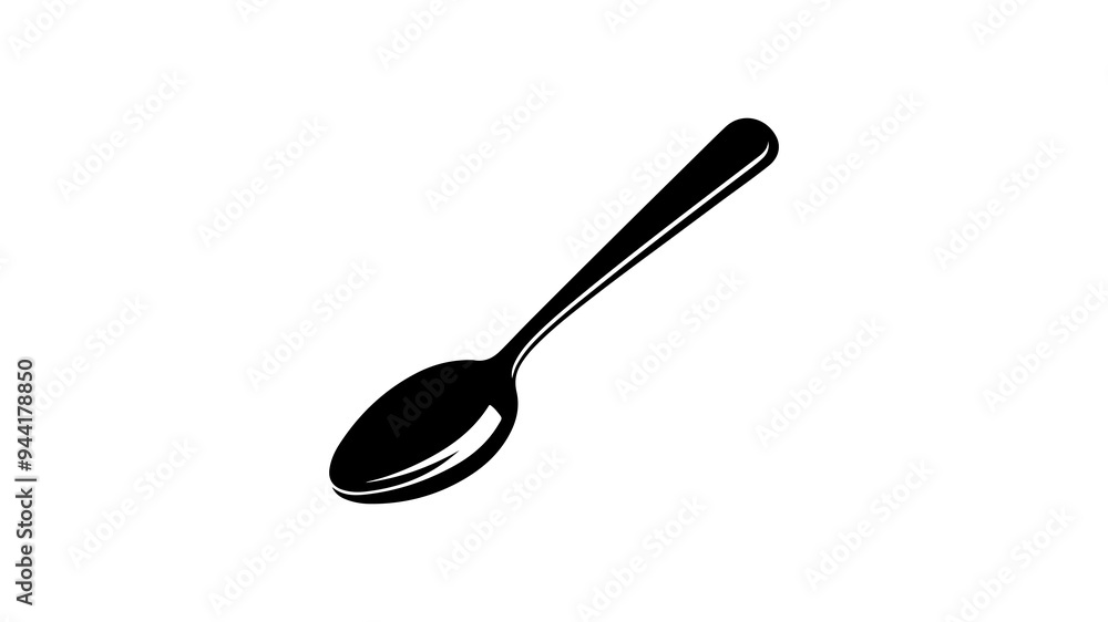 Spoon silhouette vector illustration. Spoon silhouette vector illustration.