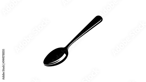 Spoon silhouette vector illustration.