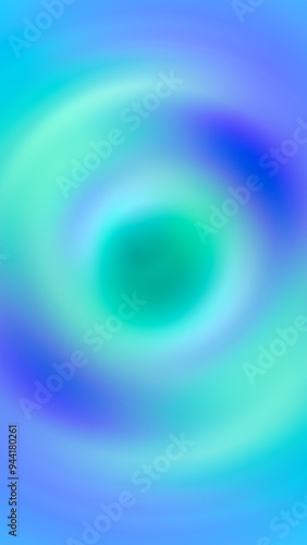 Abstract vertical background 9:16 8K with sea-inspired palette for social media, banner. Defocused gradient wave in cyan, turquoise, aqua, blue, light blue, lilac color. Blurry vortex, circles, curves