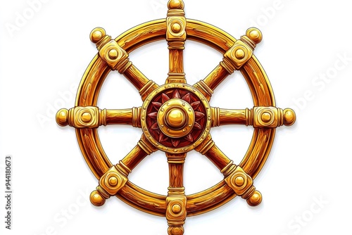 Golden Dharmachakra Wheel photo