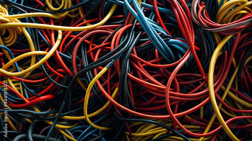 Many colorful cables in the background texture. Many colorful cables in the background texture.
