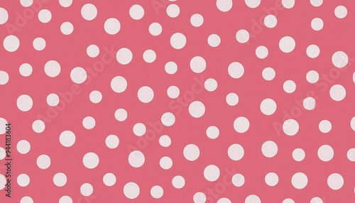 classic and elegant white polka dot design on a soft pink background, featuring a seamless and evenly spaced pattern, creating a charming and playful visual appeal with a vintage touch