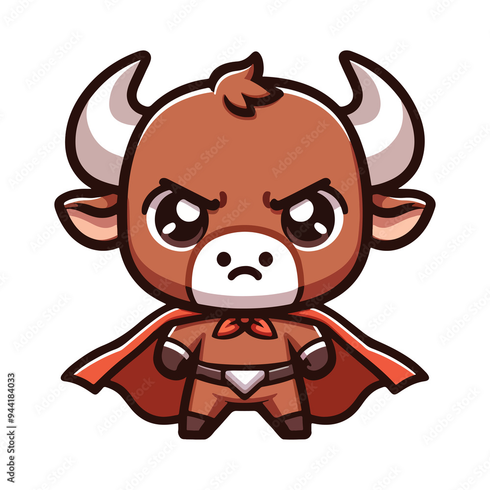 cute bull hero cartoon icon character cute bull hero cartoon icon character